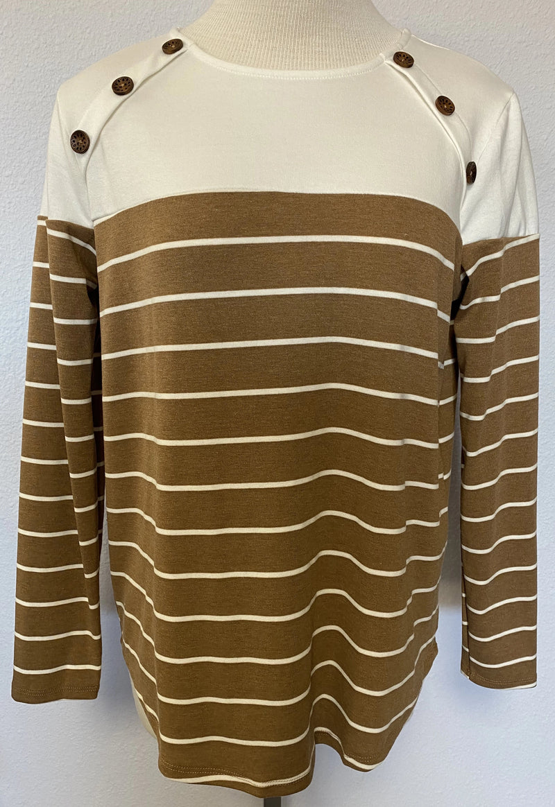 LS CONTRAST STRIPED TOP