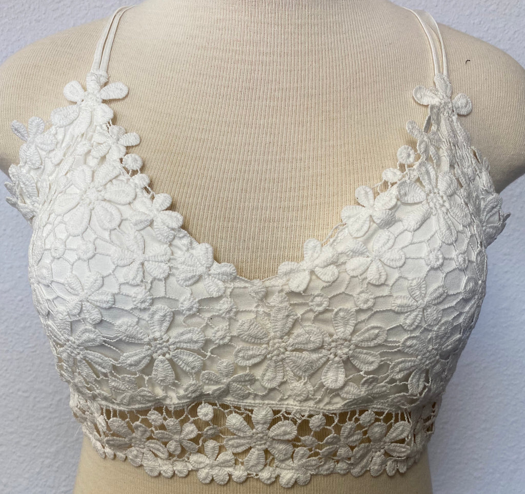 FLORAL CROCHET LACE BRALETTE