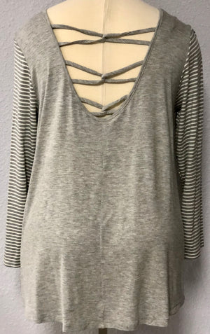 SOLID KNIT TOP CAGED BACK