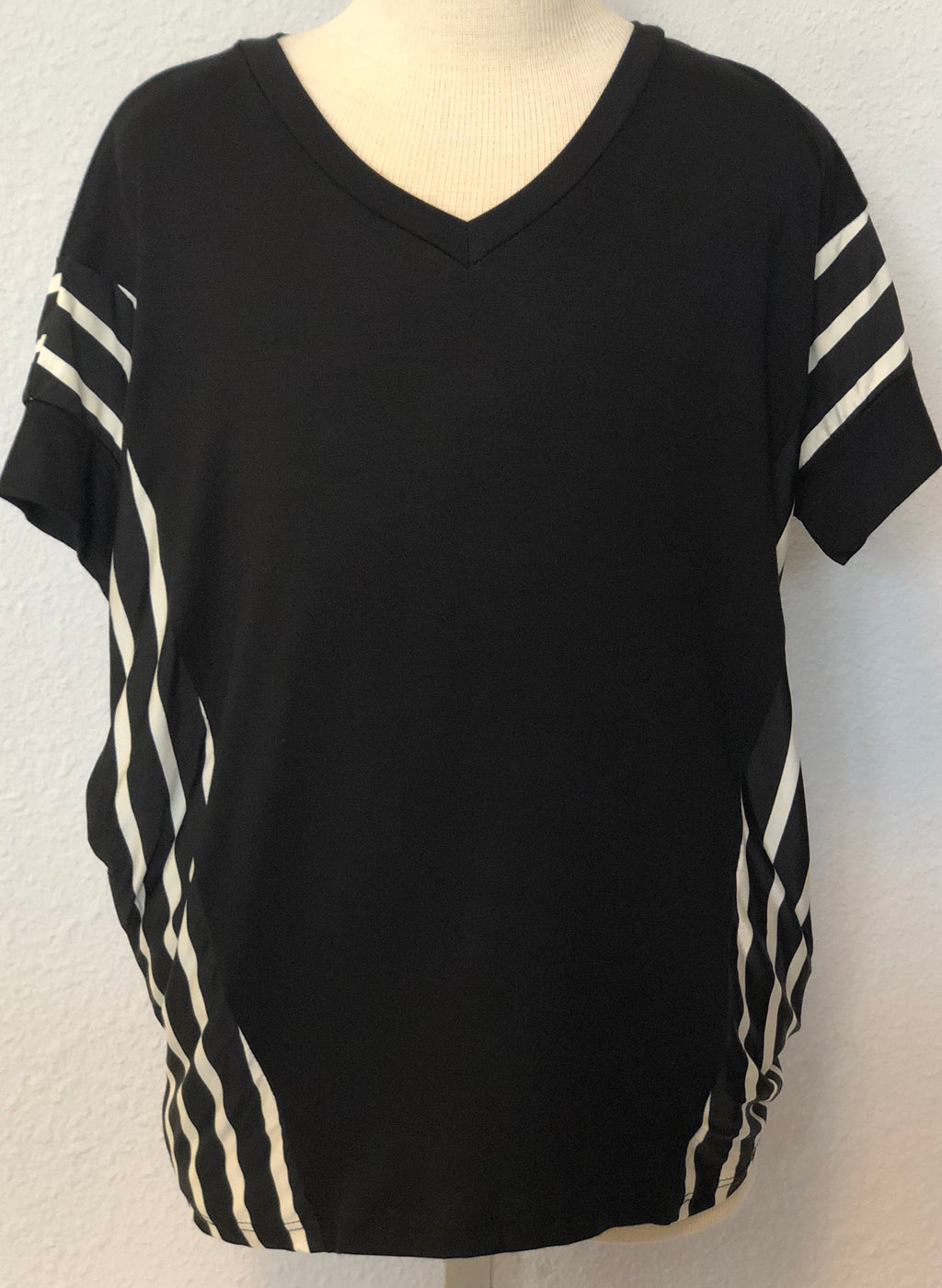K SOLID STRIPED TUNIC TOP