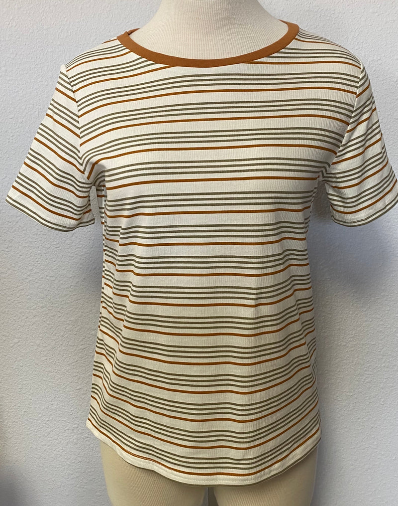 STRIPED SHORT TEE TOP